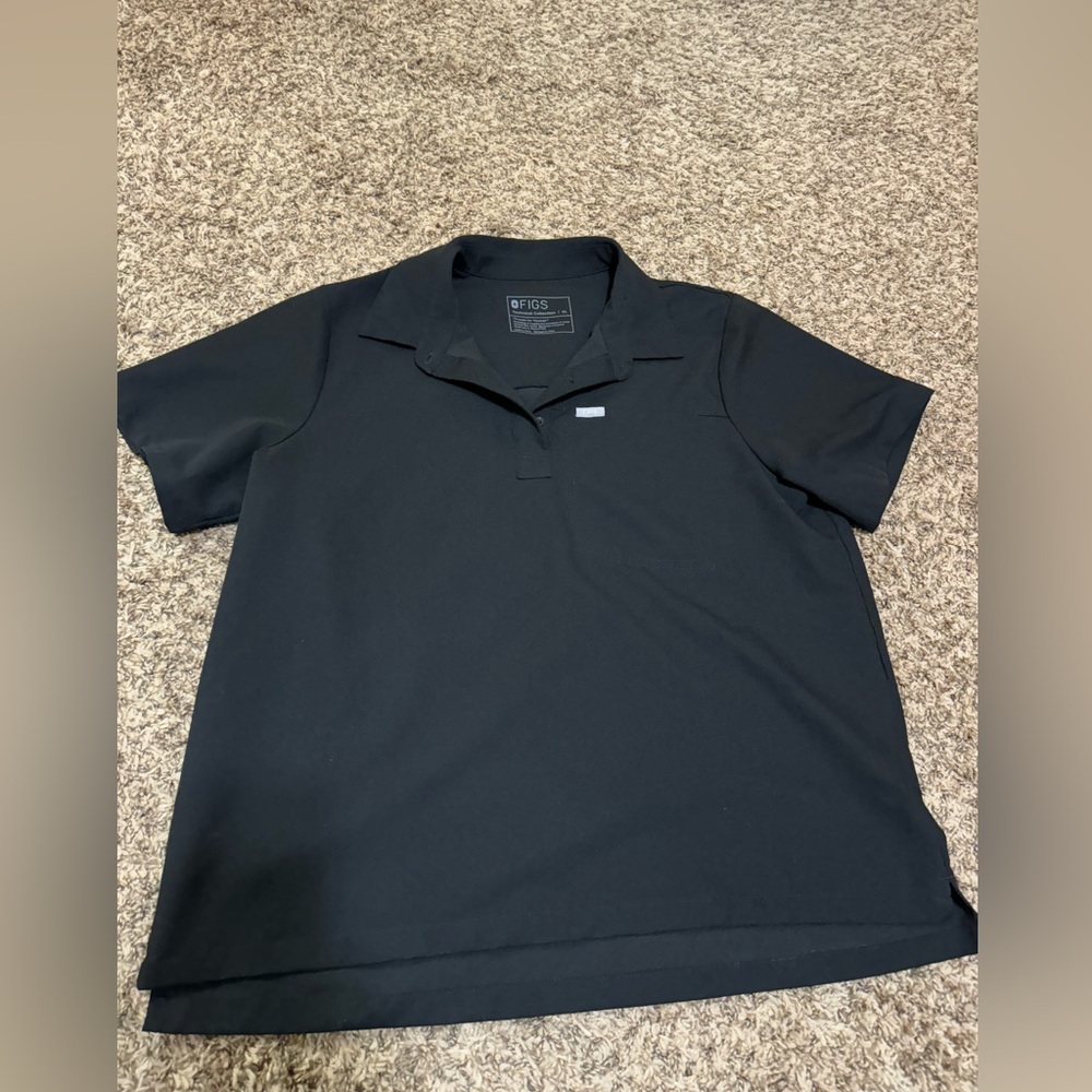 FIGS Black Scrub Polo Top Women’s XL